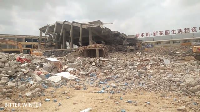 Infraestructura de la mezquita destruida