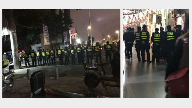 Oficiales de policía montan guardia en el exterior de la Sala de Oración Católica