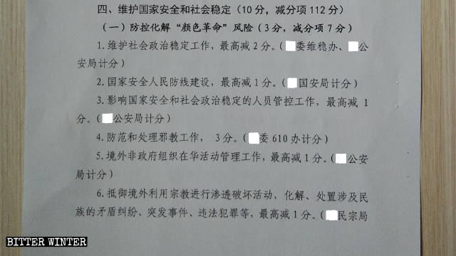 Documento interno emitido en una subregión de la provincia de Jiangxi