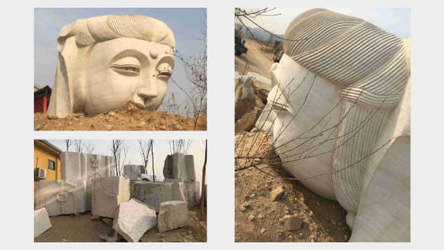 La estatua de Buda de Kwan Yin fue demolida en pedazos