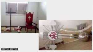 La cruz y los símbolos religiosos de otra iglesia católica