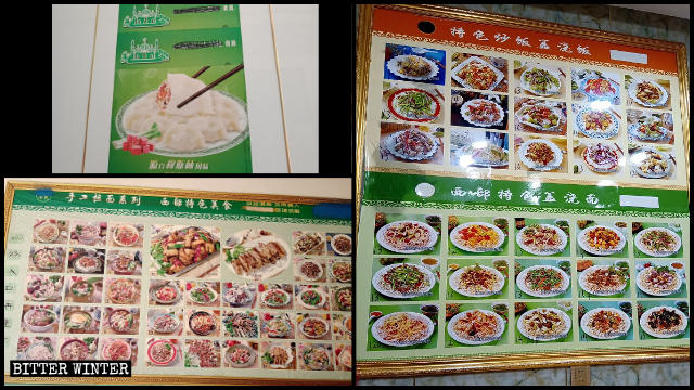 Los símbolos halal de los menús de algunos restaurantes han sido cubiertos.