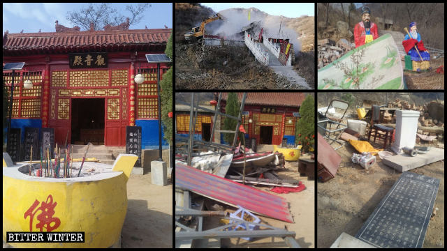 Templos situados en la Montaña de Fenglong han sido demolidos por la fuerza.