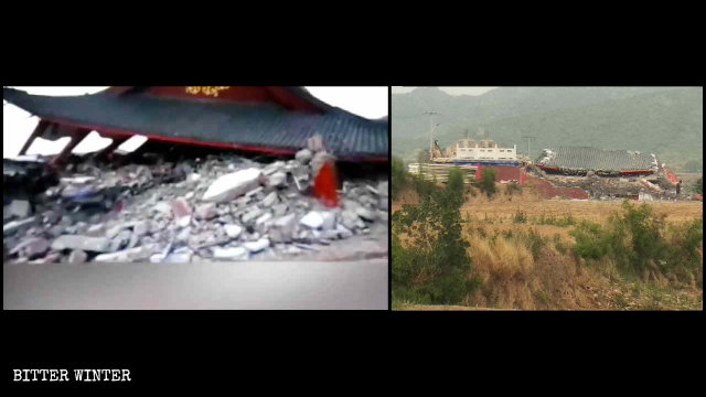 El templo de Miaolian ha quedado en ruinas.