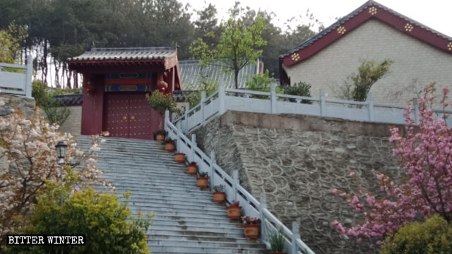 Exterior del templo de Fuhui en el distrito de Huangpi.