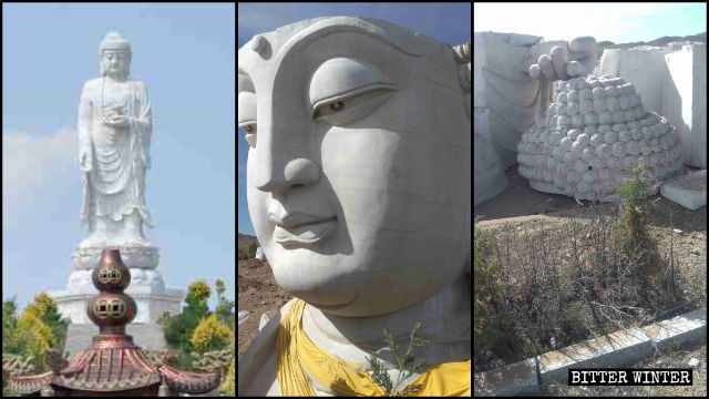 En un cementerio de la ciudad de Ulanqab en Mongolia Interior, se desmanteló una estatua del Buda Shakyamuni.