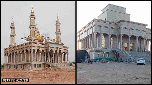 La mezquita en el condado de Dingbian fue “transformado” por órdenes del Gobierno.