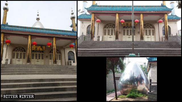 En el poblado de Yuecun bajo la jurisdicción de la ciudad de Xinmin, una mezquita fue despojada de sus símbolos islámicos
