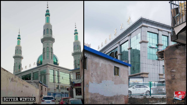 La mezquita de la calle Jiulong, emplazada en el distrito de Yuanzhou de Guyuan fue despojada de sus símbolos islámicos.