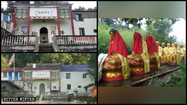 Templo de Quantang antes y después de ser clausurado.