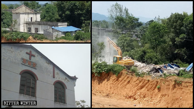 La iglesia del poblado de Hangkou fue demolida el 5 de agosto.
