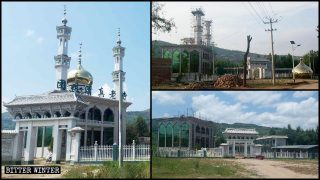 Los elementos arquitectónicos islámicos que se hallaban situados en la parte superior de una mezquita emplazada en la aldea de Tuanju fueron demolidos.