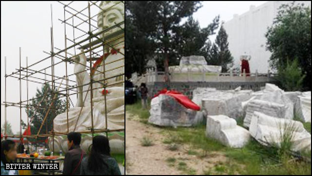 La estatua de Kwan Yin situada en la ciudad de Datong de Shanxi, fue demolida para salvar el templo.