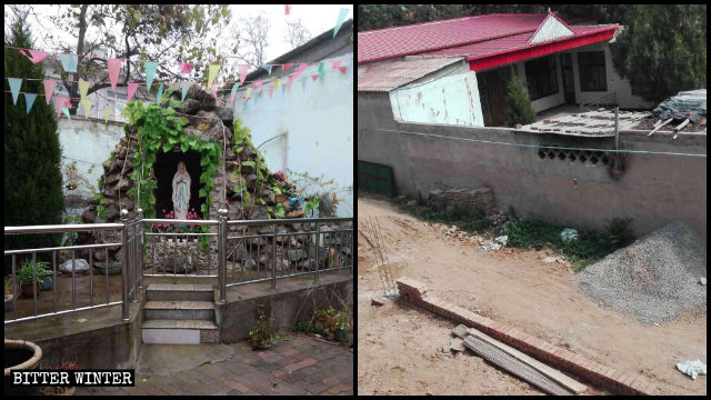 La estatua de la Virgen María que se hallaba situada en el patio de una iglesia católica emplazada en el condado de Linzhang fue destruida por orden de los funcionarios locales.