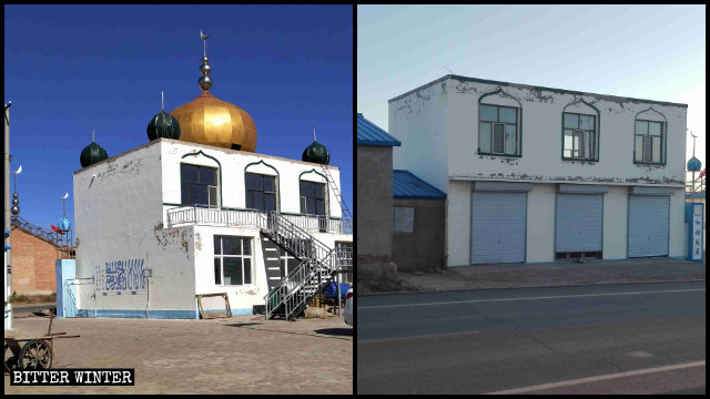 Una mezquita emplazada en Xilinhot fue despojada de su cúpula y de sus símbolos islámicos.