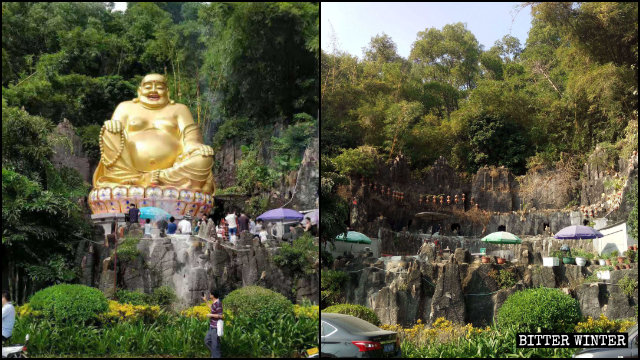 La estatua de Maitreya que se hallaba situada en Dongguan fue retirada en el mes de julio.