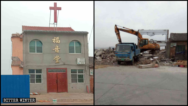 Una iglesia de las Tres Autonomías que se encontraba emplazada en la ciudad de Jincheng fue demolida.