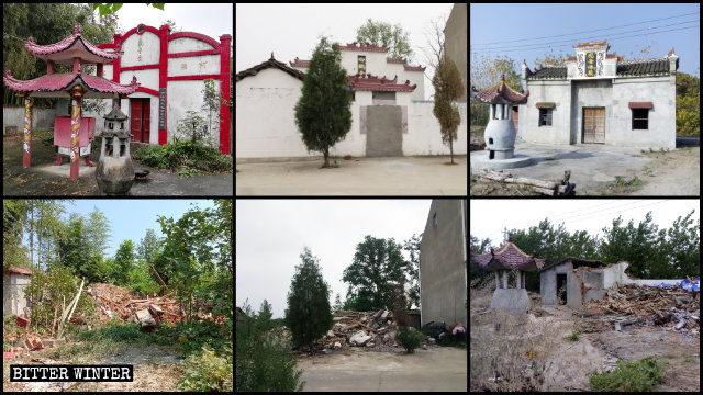 Numerosos templos de la religión popular que se encontraban emplazados en Hubei fueron demolidos el año pasado.