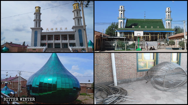 Se han desmantelado numerosas cúpulas y símbolos de luna creciente de mezquitas emplazadas en el condado de Tongxin de la ciudad de Wuzhong