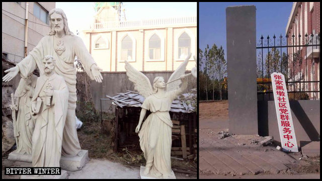 Todas las estatuas han sido quitadas de la iglesia católica.