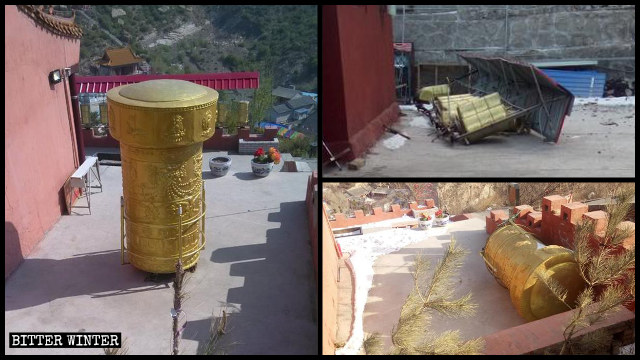 Las ruedas de plegaria que se hallaban situadas en el Templo de Qingliang de la ciudad de Huairen fueron retiradas en el mes de noviembre.