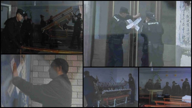 Empleados gubernamentales vacían y sellan iglesias emplazadas en Mongolia Interior.