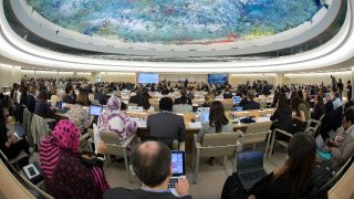 Reunión celebrada en el Consejo de Derechos Humanos de las Naciones Unidas emplazado en Ginebra.