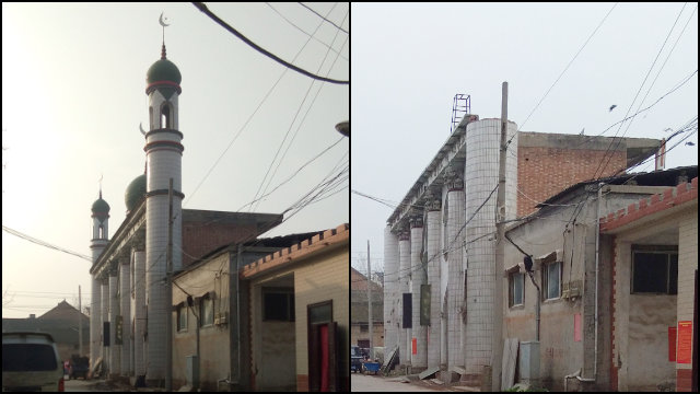 La mezquita en Xiaoma sufrió cambios drásticos.