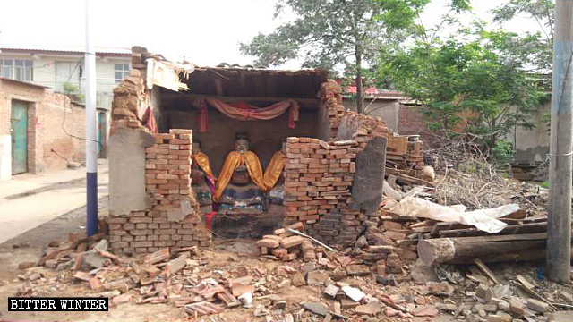 Un templo perteneciente a una religión popular que se encontraba emplazado en el distrito de Hanshan fue demolido.
