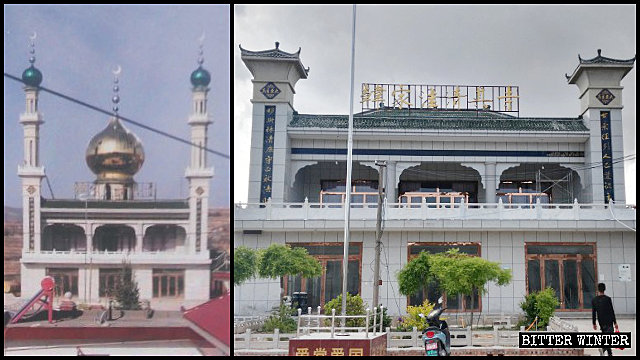 La mezquita de Hanjiawa emplazada en la aldea de Tangjiawan fue despojada de su cúpula y de su minarete.