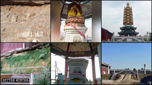 Numerosas estatuas y torres que rodeaban el templo fueron eliminadas.